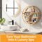 Vintiquewise Round Bamboo Wall Shelf with 3-Tier Wooden Display Sections Boho Circle Hanging Shelf for Living Room Bedroom Entryway & Home Decor – Decorative Circular Storage Rack for Small Plants Accents and Collectibles